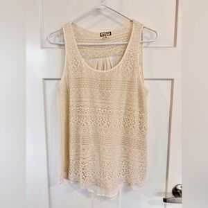 Beige Lace Tank Top